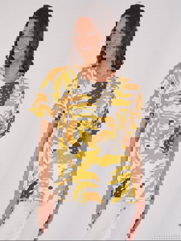 VIZ-A-VIZ Abstract Jungle Print Top