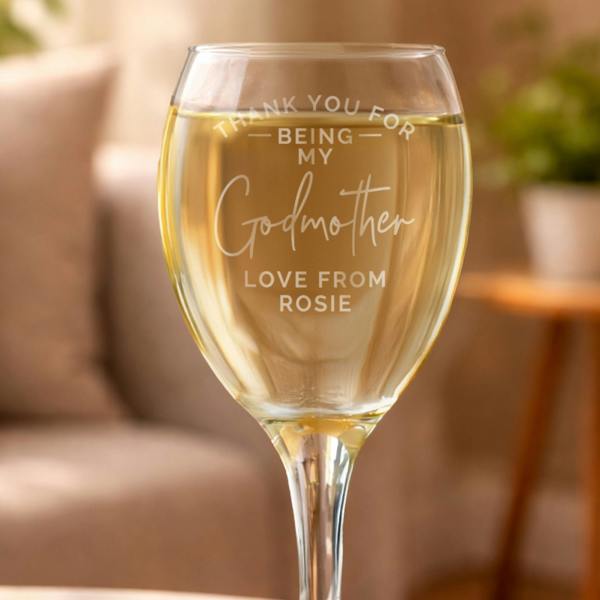 Abode Home & Gifts Personalised Thank You Wine Glass