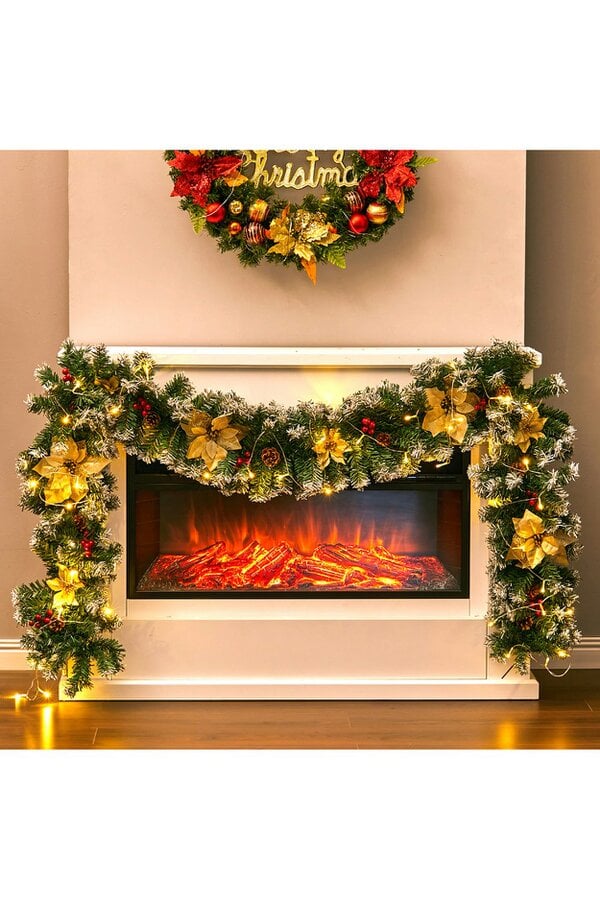 Living and Home 270cm Spruce Artificial Greenery Christmas Garland with 50 LED Warm White Lights