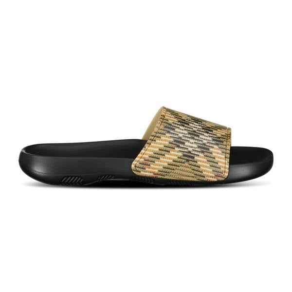 Burberry Dive Checked Sliders Sand - chancefashionco