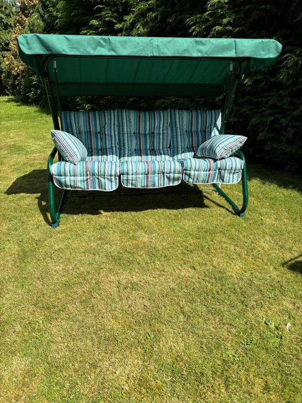 Pendulum 3 Seater Garden Hammock Swing with Cushions - Convertible Bed Sandbanks Blue 190(L) x 160 (W) The Garden Furniture Shop