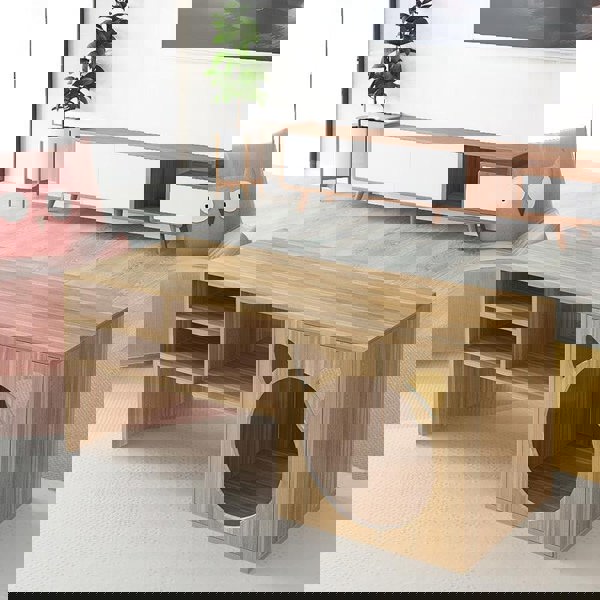 Marioni Coffee Table With Pet House, Wood-Weilai Concept-Weilai Concept