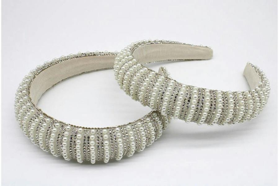 SVNX Crystal Gems and Mini Pearls Headband