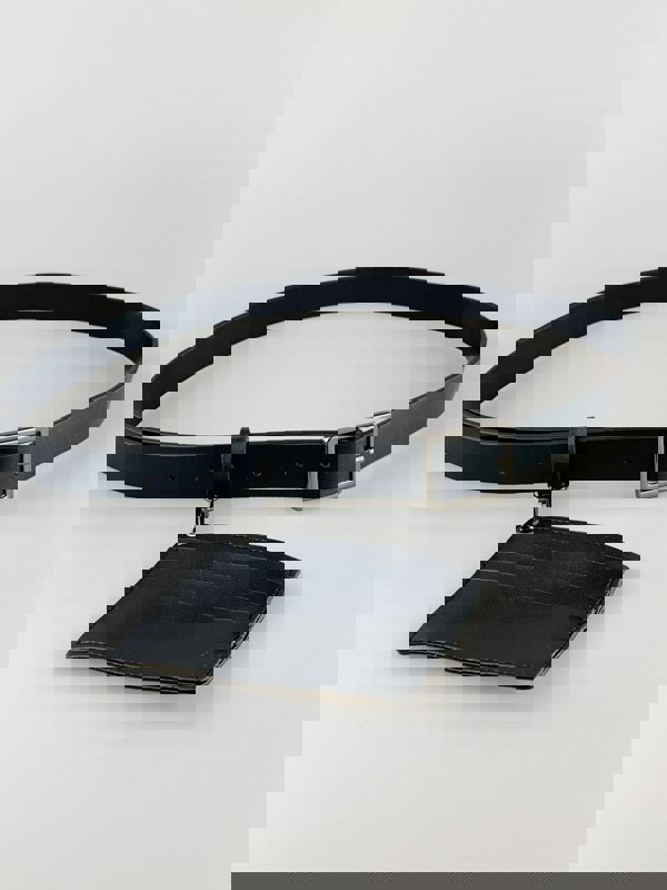 SVNX PU Leather Belt with Dettachable Card Holder