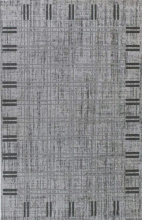 Kitchen Rug Grey Black Border Pattern Hard Wearing Flat Weave Carpet Indoor Floor Mat