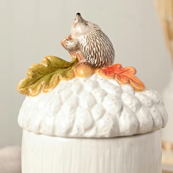 Country Living Hedgehog On An Acorn Storage Jar
