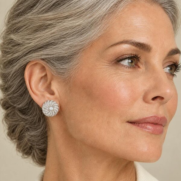 Cachet London Rimon Silver Clip On Earrings