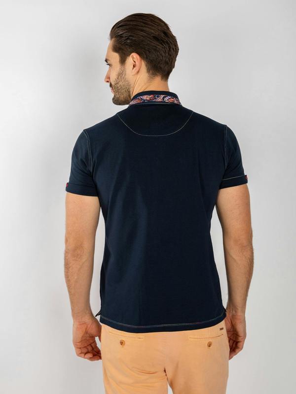 SIGNATURE POLO SHIRT WITH ORNAMENTAL INSERT - Claudio Lugli Shirts