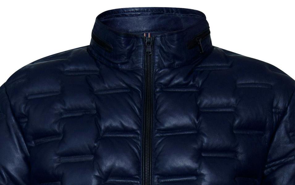 Infinity Leather Men's Puffer Quilted Bomber Leather Jacket - Recife