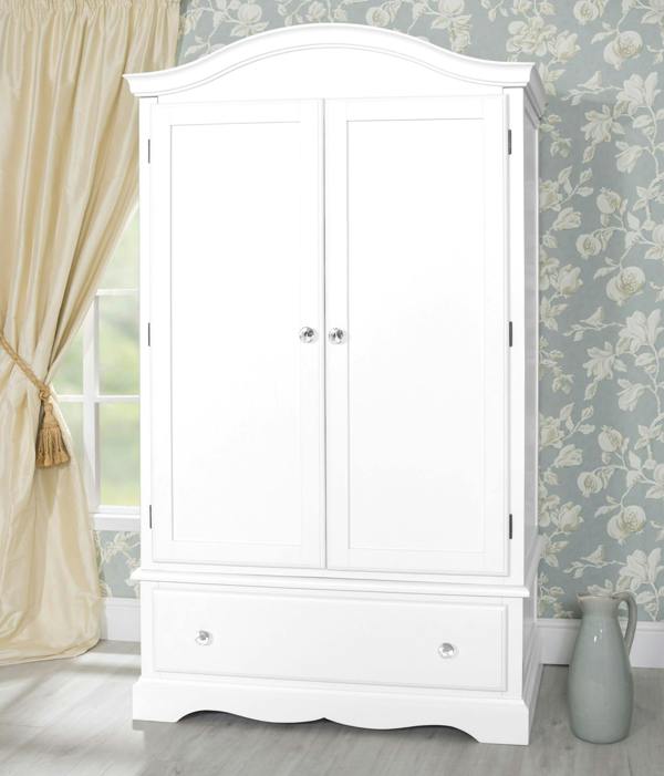 Statement Furniture Romance French Double Wardrobe With Drawer and Crystal Handles
