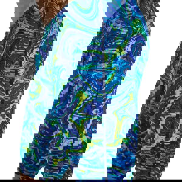 TYR Thresher Hyperblitz blue green marbled swim jammer trunks