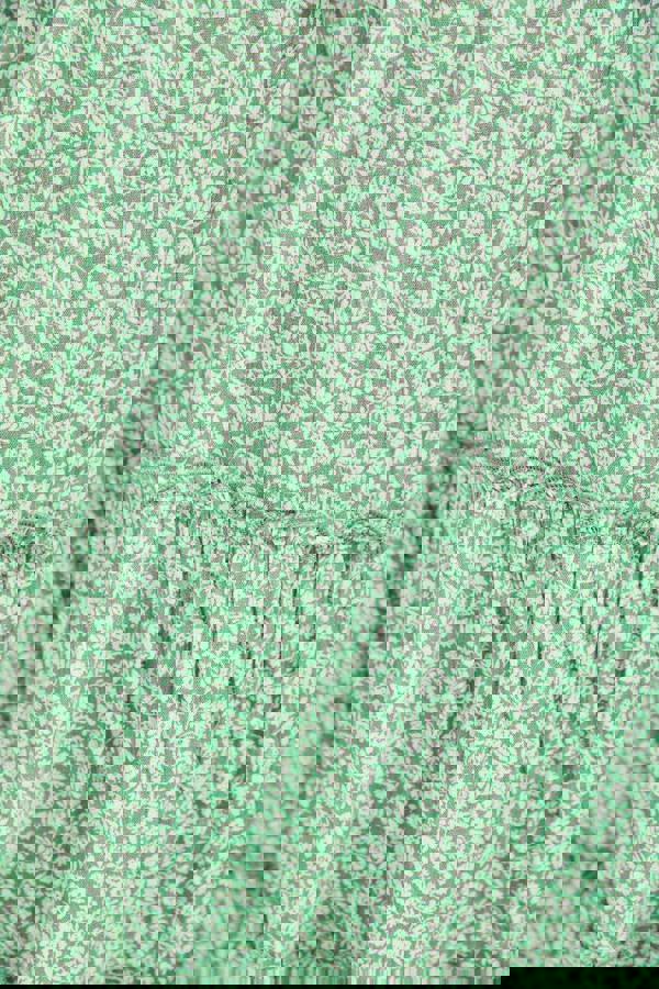 Mudflower Ditsy Print Button Up Ruffled Dress