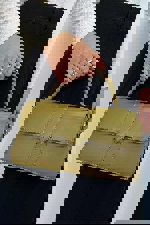 SVNX Small Crossbody Hard Top Handle Bag in Olive