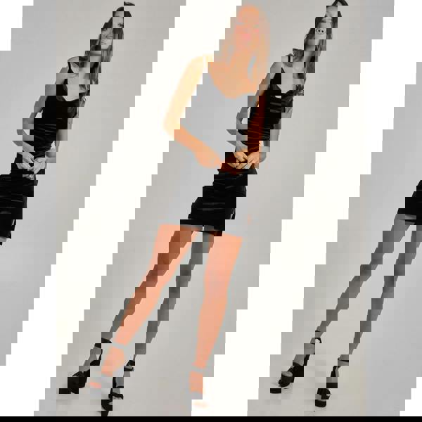 Pink Vanilla Cowl Neck Mini Dress With Split