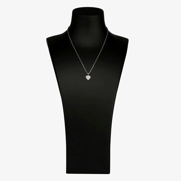 T. H. Baker Silver Pavé Heart Pendant and Earring Set SET7305
