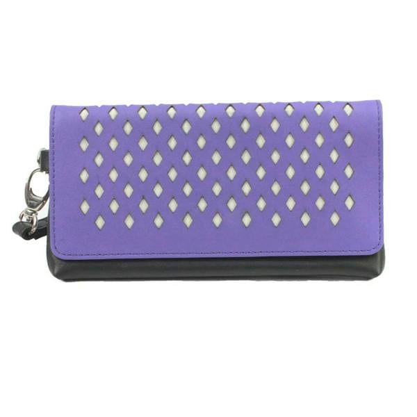 Eastern Counties Leather Nina Leather Purse - Black/Purple