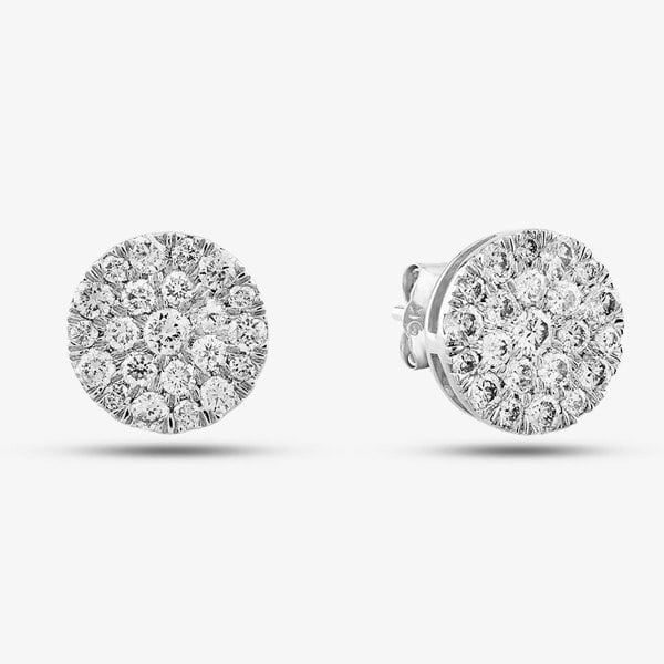 T. H. Baker 9ct White Gold 1.00ct Brilliant Cut Diamond Cluster Stud Earrings TH0123800