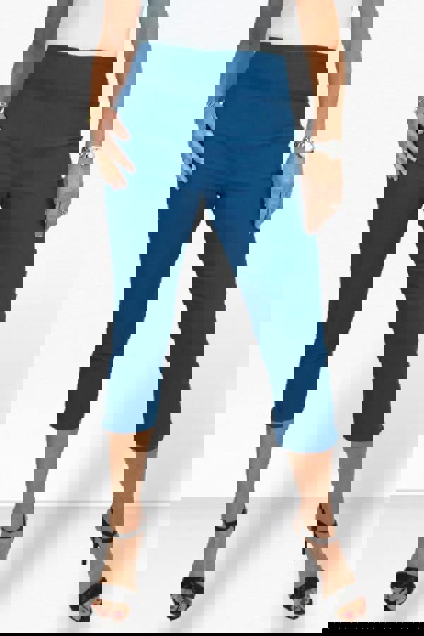 Paulo Due Women's Slim Leg Elastic Waist Cropped Trousers