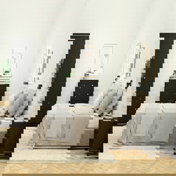 Furniture To Go Madrid Bedside Table 2 drawers in Matt Black