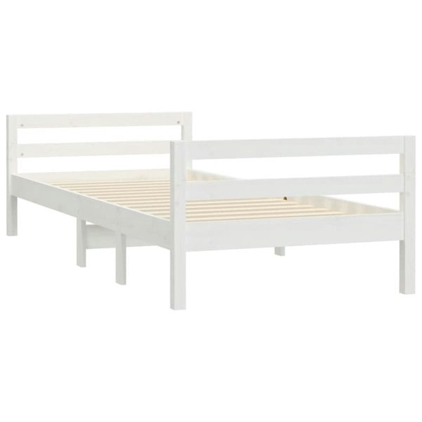 Berkfield Bed Frame White 90x190 cm 3FT Single Solid Wood Pine