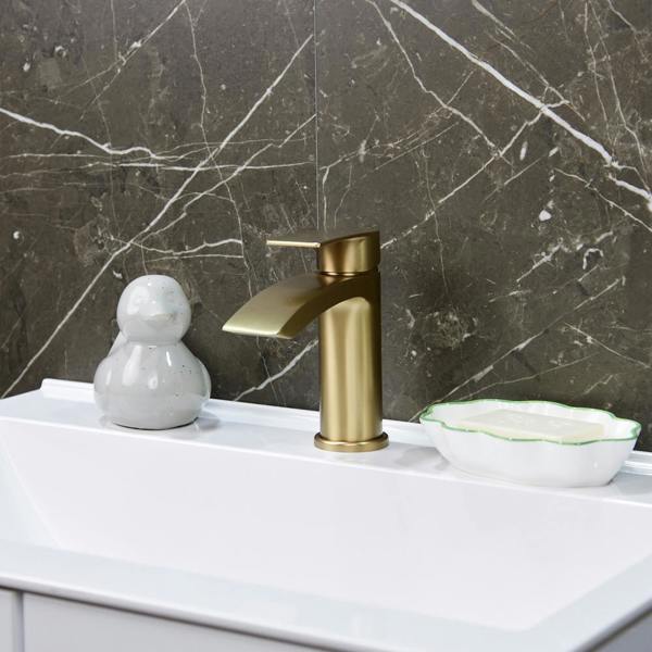 Flode Falun | Mono Basin Mixer Tap | Brushed Brass