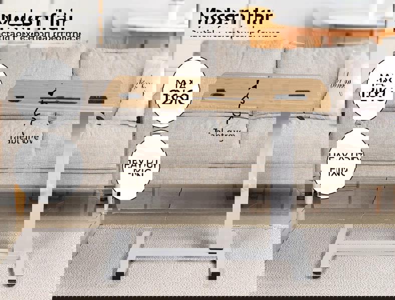 Levede Standing Desk Height Adjustable Stand Over Bed Laptop Table Shelf Electric USB