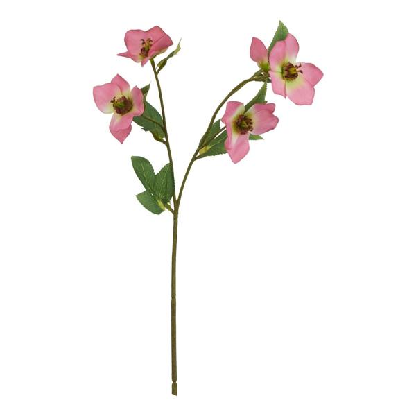 Wyld Haus Set of 3 Artificial Flowers Pink Variegated Hellebore Stem