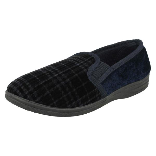 Spot On Mens Spot On Checked Slippers