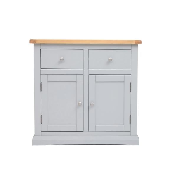 Loreo Light Grey 2 Drawer 2 Door Sideboard Chrome Knob