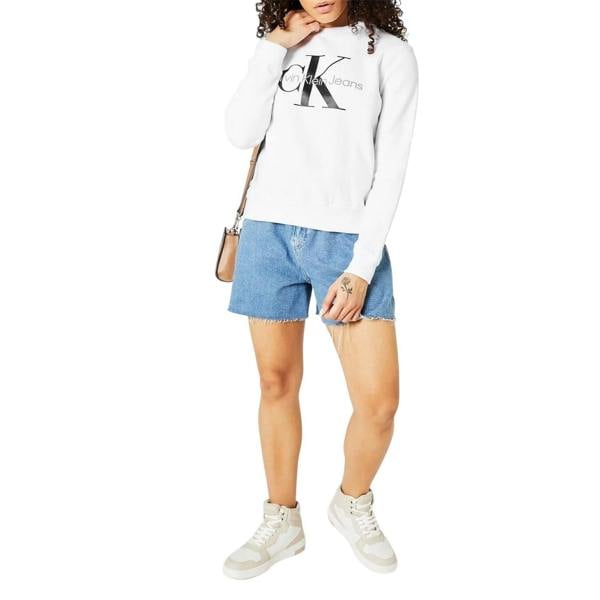 Calvin Klein Womens/Ladies Logo Long-Sleeved Sweatshirt - Bright White - 