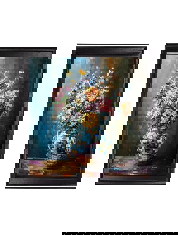 Exceptional Art Disco Bloom Wildflowers - Black Hurstwood square frame