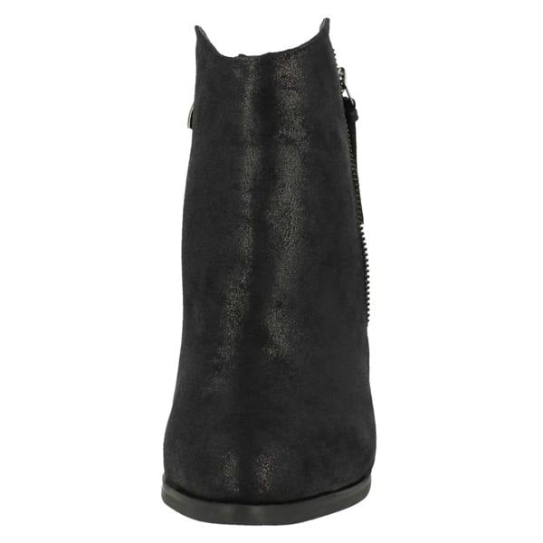 Spot On Ladies Spot On Cowboy Style Ankle Boots with Zip Detail