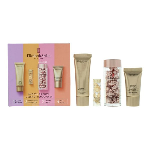 Elizabeth Arden Retinol Smooth And Renew 4 Piece Gift Set: Cleanser 50ml - Capsules 3.2ml - Capsules 28ml - Night Cream 15ml