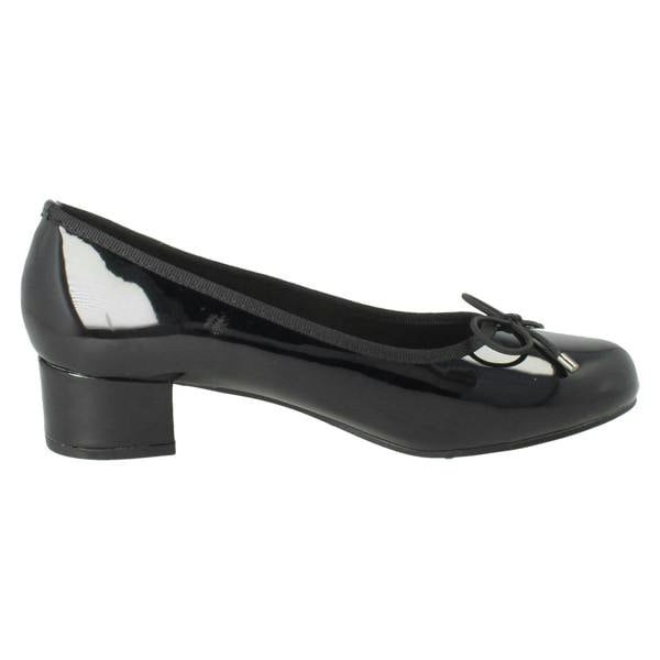 Spot On Ladies Spot On Short Heel Bow Detailed Court Shoes F90152