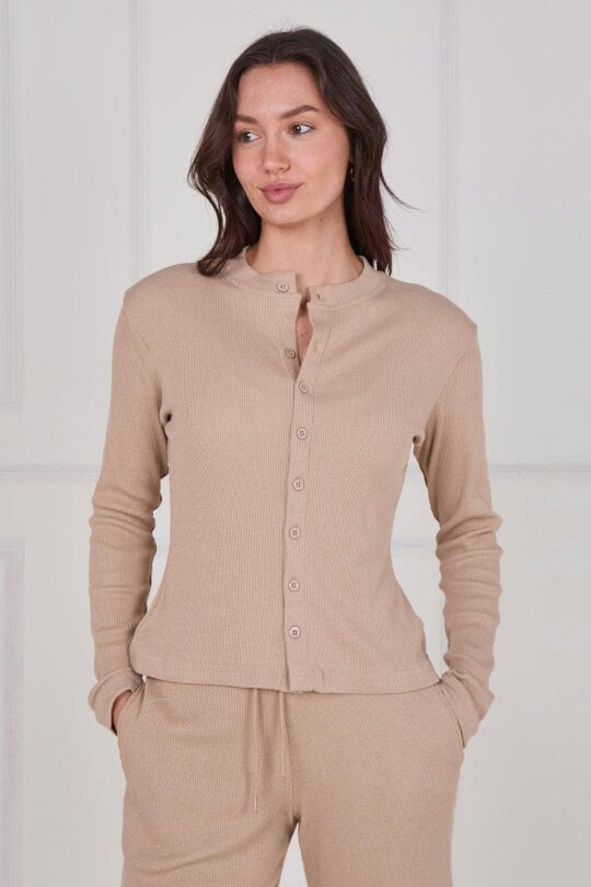 Ribbed Button-Up Co-Ord Set