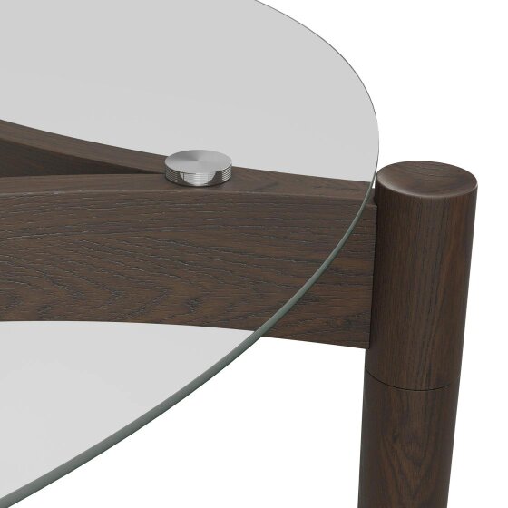 Wyld Haus Edenderry Clear Glass and Chocolate Wooden Dining Table 4 Seater