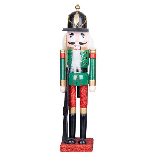 43cm Wooden Christmas Nutcracker Soldier Ornaments Set of 3, Hand Painted Festive Decor image 3