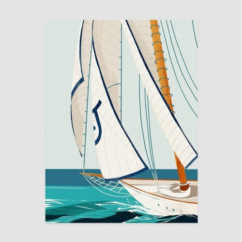 Joules Driftwood Daydream 50 X 70 Wood Frame | Blue
