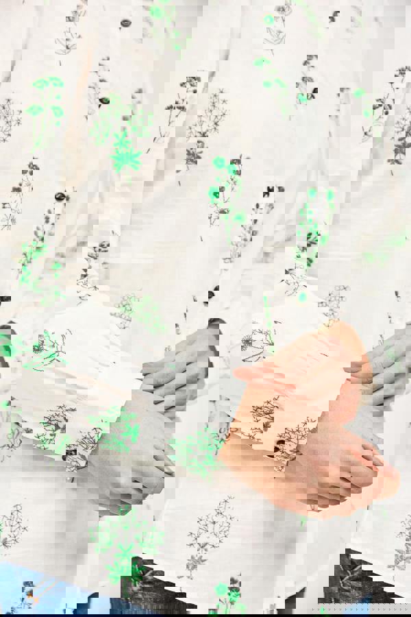 Embroidered Floral Cotton Shirt