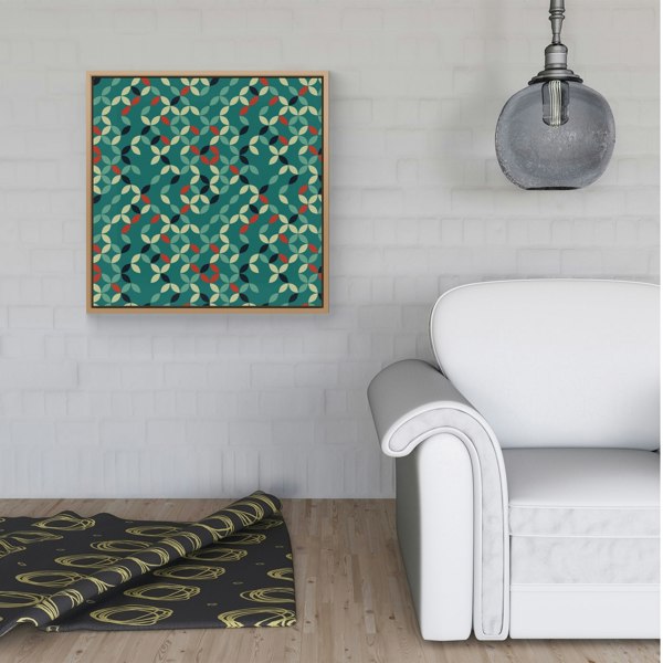 Warren Reed Geometric Pattern Design Framed Canvas