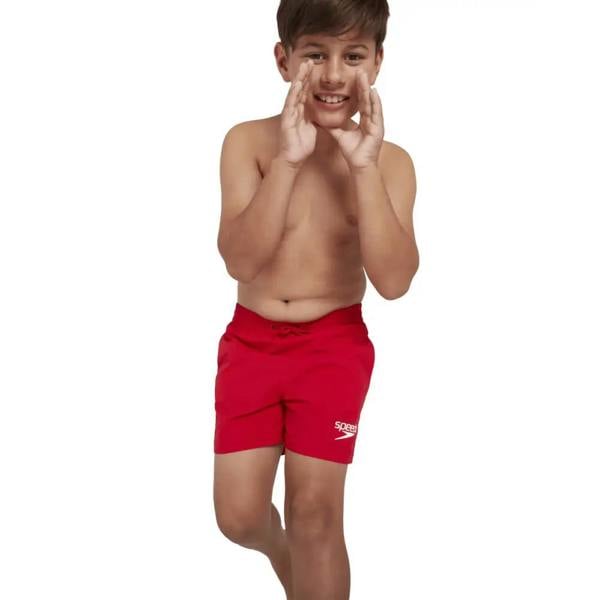 Red Speedo boys essential watershorts with white logo