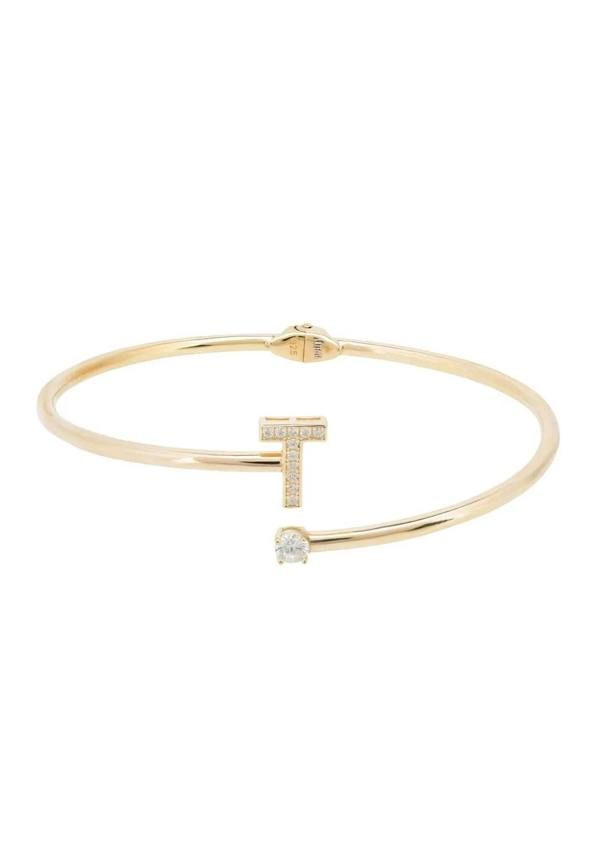 Initial Bangle Gold T - LATELITA Bracelets