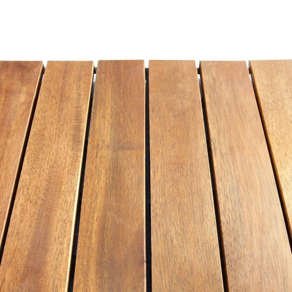 Rich brown wooden decking tiles arranged in a neat pattern, showcasing smooth texture and natural grain for outdoor flooring