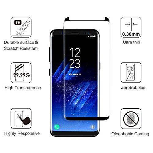 Samsung Galaxy S8 Plus Protector, Tempered Glass Protective Films Invisible Transparent Clear Protection Display Shield - (Pack of 2)