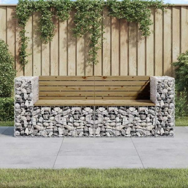 Berkfield Garden Bench Gabion Design 184x71x65.5 cm Impregnated Wood Pine