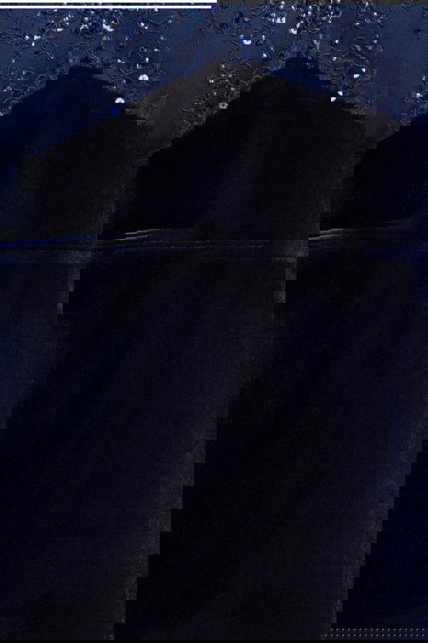 Scalloped Lace & Velvet Maxi Dress - Navy DR3972PLUS