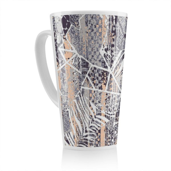 Benjamin Tate Design Grunged Print Latte Mug