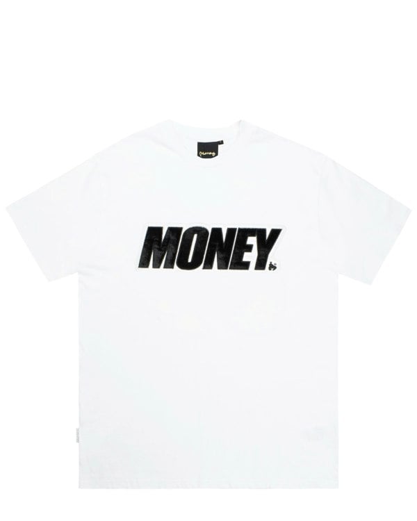 Money Velour Applique Tee - White