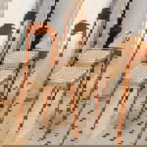 Bonnie Dining Chair, Rattan & Solid Wood-Weilai Concept-Weilai Concept