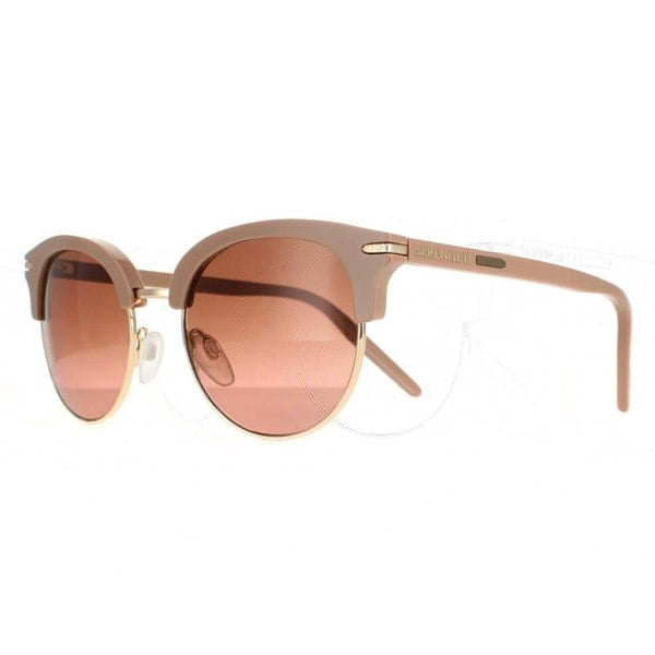 Serengeti Sunglasses Lela 8940 Shiny Rose Gold Polarized Drivers Gradient Brown